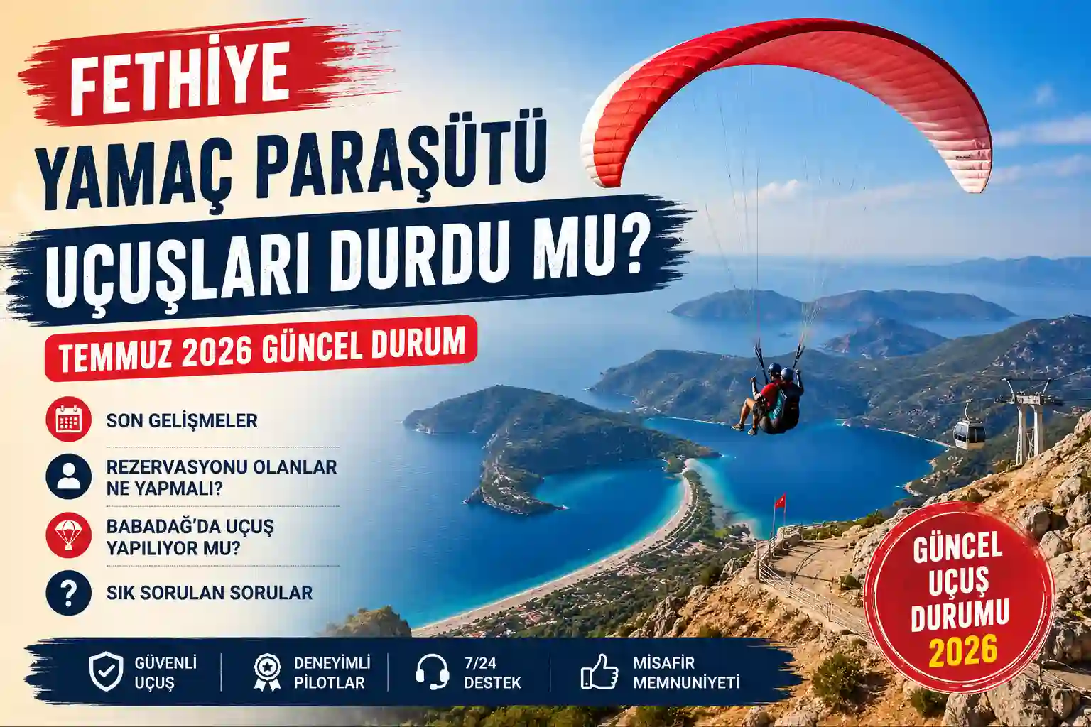 Fethiye Yamaç Paraşütü Uçuşları Durdu mu? Temmuz 2026 Güncel Durum